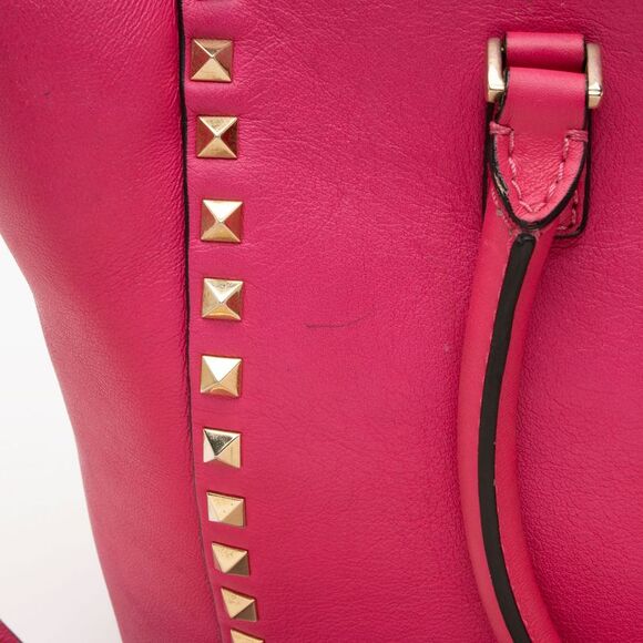 Valentino Calfskin Rockstud Double Handle Medium Tote - Picture 15 of 16